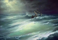 俄罗斯画家海浪景观油画作品欣赏1